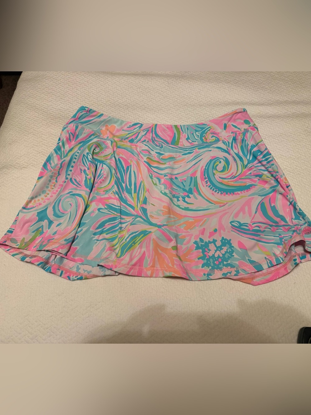Lilly Pulitzer - Colorful Swirl Print Skort - Pink & Turquoise XL EUC